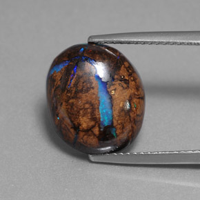 7,80 ctw natürlicher mehrfarbiger Boulder-Opal, Oval Schliff, Lichtundurchlässig