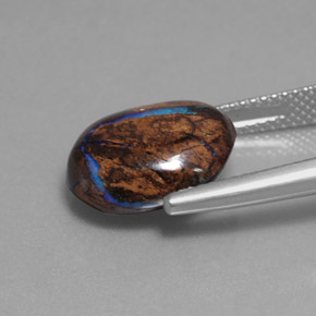 7,80 ctw natürlicher mehrfarbiger Boulder-Opal, Oval Schliff, Lichtundurchlässig