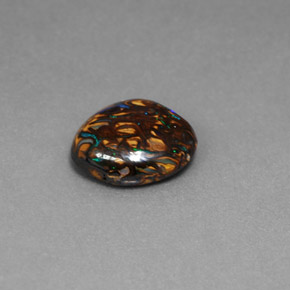 3,41 ctw natürlicher mehrfarbiger Boulder-Opal, Oval Schliff, Lichtundurchlässig