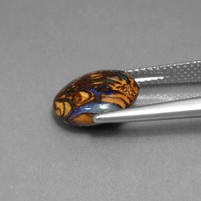 3,41 ctw natürlicher mehrfarbiger Boulder-Opal, Oval Schliff, Lichtundurchlässig