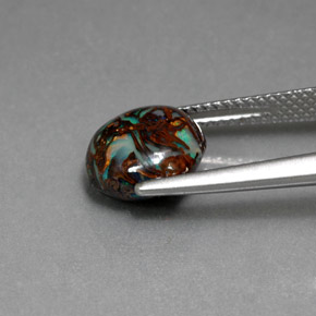 3,61 ctw natürlicher mehrfarbiger Boulder-Opal, Oval Schliff, Lichtundurchlässig