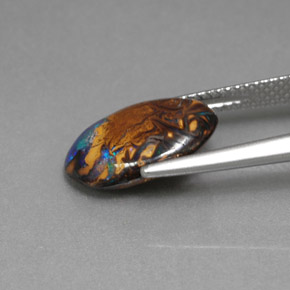 9,17 ctw natürlicher Mehrfarbig Boulderopal, Oval Schliff, Lichtundurchlässig