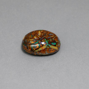 3,53 ctw natürlicher mehrfarbiger Boulder-Opal, Oval Schliff, Lichtundurchlässig