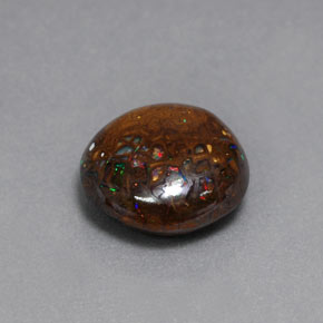 6,54 ctw natürlicher mehrfarbiger Boulder-Opal, Rundschliff, Lichtundurchlässig