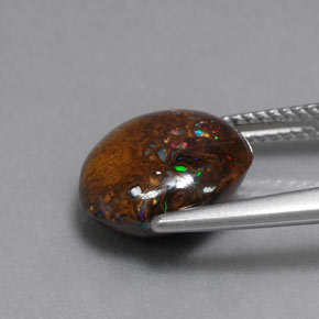 6,54 ctw natürlicher mehrfarbiger Boulder-Opal, Rundschliff, Lichtundurchlässig