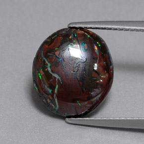 6,51 ctw natürlicher mehrfarbiger Boulder-Opal, Oval Schliff, Lichtundurchlässig