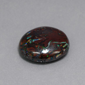 6,51 ctw natürlicher mehrfarbiger Boulder-Opal, Oval Schliff, Lichtundurchlässig