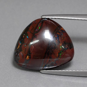 8,84 ctw natürlicher mehrfarbiger Boulder-Opal, Trillion, Lichtundurchlässig