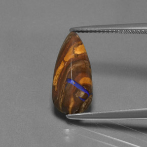 4,55 ctw natürlicher mehrfarbiger Boulder-Opal, Birnenform, Lichtundurchlässig