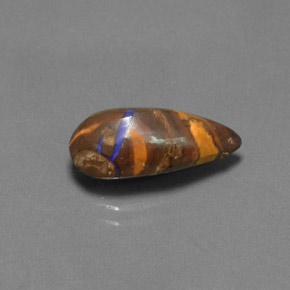 4,55 ctw natürlicher mehrfarbiger Boulder-Opal, Birnenform, Lichtundurchlässig