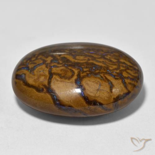 9,17 ctw natürlicher Mehrfarbig Boulderopal, Oval, Lichtundurchlässig