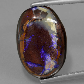 8,30 ctw natürlicher mehrfarbiger Boulder-Opal, Oval Schliff, Lichtundurchlässig