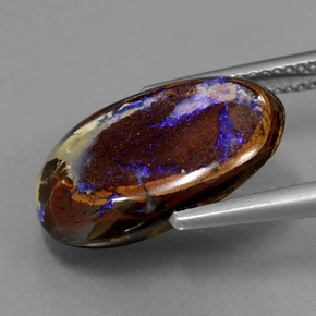 8,30 ctw natürlicher mehrfarbiger Boulder-Opal, Oval Schliff, Lichtundurchlässig