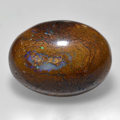 15,56 ctw natürlicher mehrfarbiger Boulder-Opal, Oval Schliff, Lichtundurchlässig