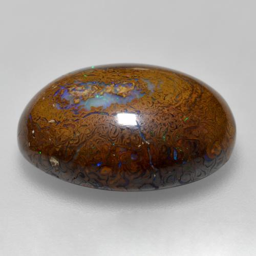 15,56 ctw natürlicher mehrfarbiger Boulder-Opal, Oval Schliff, Lichtundurchlässig