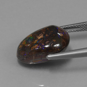 12,14 ctw natürlicher mehrfarbiger Boulder-Opal, Fantasieschliff, Lichtundurchlässig