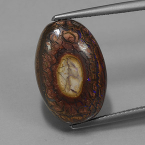 9,17 ctw natürlicher Mehrfarbig Boulderopal, Oval Schliff, Lichtundurchlässig