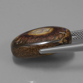 9,17 ctw natürlicher Mehrfarbig Boulderopal, Oval Schliff, Lichtundurchlässig