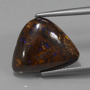 9,90 ctw natürlicher mehrfarbiger Boulder-Opal, Fantasieschliff, Lichtundurchlässig
