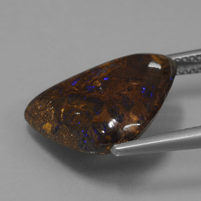 9,90 ctw natürlicher mehrfarbiger Boulder-Opal, Fantasieschliff, Lichtundurchlässig
