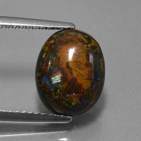 9,17 ctw natürlicher Mehrfarbig Boulderopal, Oval Schliff, Lichtundurchlässig