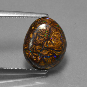 3,94 ctw natürlicher mehrfarbiger Boulder-Opal, Fantasieschliff, Lichtundurchlässig