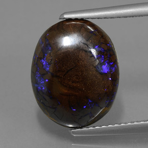 7,53 ctw natürlicher mehrfarbiger Boulder-Opal, Oval Schliff, Lichtundurchlässig