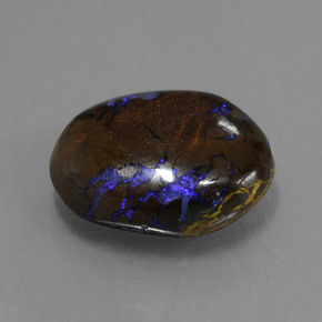 7,53 ctw natürlicher mehrfarbiger Boulder-Opal, Oval Schliff, Lichtundurchlässig