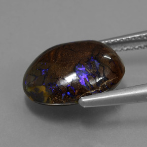 7,53 ctw natürlicher mehrfarbiger Boulder-Opal, Oval Schliff, Lichtundurchlässig