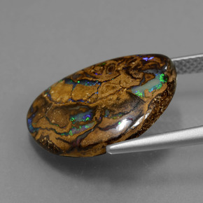 7,07 ctw natürlicher mehrfarbiger Boulder-Opal, Fantasieschliff, Lichtundurchlässig