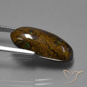 9,17 ctw natürlicher Mehrfarbig Boulderopal, Oval, Lichtundurchlässig