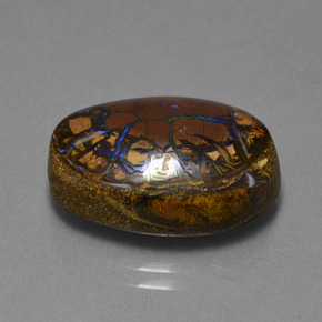 13,53 ctw natürlicher mehrfarbiger Boulder-Opal, Oval Schliff, Lichtundurchlässig