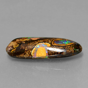 4,26 ctw natürlicher mehrfarbiger Boulder-Opal, Fantasieschliff, Lichtundurchlässig