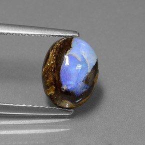 2,53 ctw natürlicher mehrfarbiger Boulder-Opal, Oval Schliff, Lichtundurchlässig