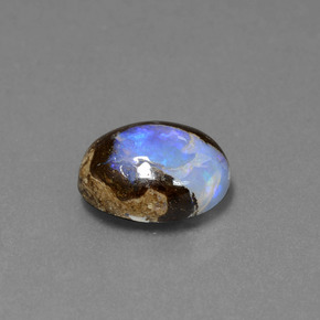 2,53 ctw natürlicher mehrfarbiger Boulder-Opal, Oval Schliff, Lichtundurchlässig