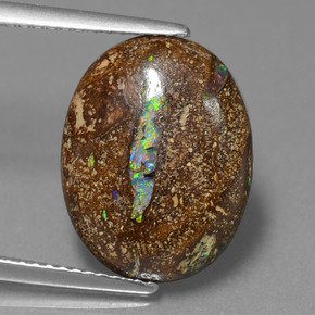 9,17 ctw natürlicher Mehrfarbig Boulderopal, Oval Schliff, Lichtundurchlässig
