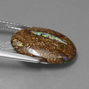 9,17 ctw natürlicher Mehrfarbig Boulderopal, Oval Schliff, Lichtundurchlässig