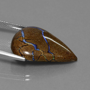 9,17 ctw natürlicher Mehrfarbig Boulderopal, Birnenform, Lichtundurchlässig
