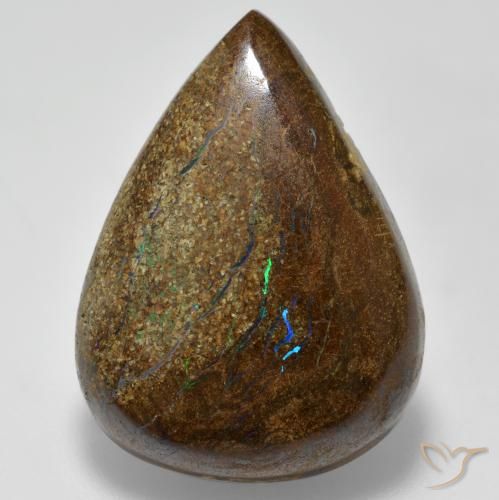 21.20ct Natürlicher Mehrfarbig Boulderopal, Birnenform, Lichtundurchlässig