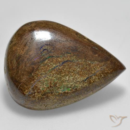 9,17 ctw natürlicher Mehrfarbig Boulderopal, Birnenform, Lichtundurchlässig
