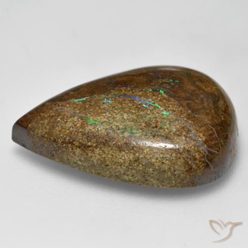 9,17 ctw natürlicher Mehrfarbig Boulderopal, Birnenform, Lichtundurchlässig