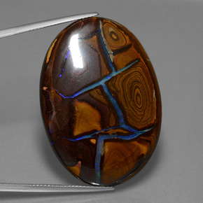 66,28 ctw natürlicher mehrfarbiger Boulder-Opal, Oval Schliff, Lichtundurchlässig