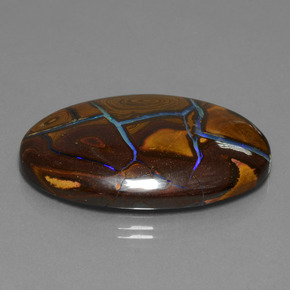 66,28 ctw natürlicher mehrfarbiger Boulder-Opal, Oval Schliff, Lichtundurchlässig