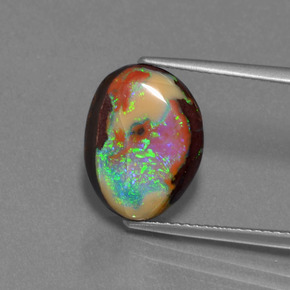 6,24 ctw natürlicher mehrfarbiger Boulder-Opal, Fantasieschliff, Lichtundurchlässig