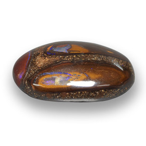 12,14 ctw natürlicher mehrfarbiger Boulder-Opal, Oval Schliff, Lichtundurchlässig