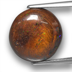6,96 ctw natürlicher Mehrfarbig Boulder-Opal, Rundschliff, Lichtundurchlässig
