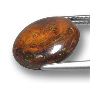 6,96 ctw natürlicher Mehrfarbig Boulder-Opal, Rundschliff, Lichtundurchlässig