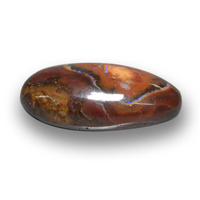 10,73 ctw natürlicher mehrfarbiger Boulder-Opal, Oval Schliff, Lichtundurchlässig
