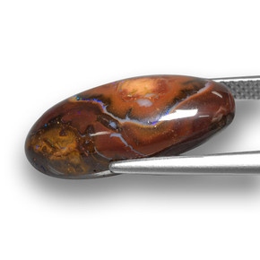 10,73 ctw natürlicher mehrfarbiger Boulder-Opal, Oval Schliff, Lichtundurchlässig