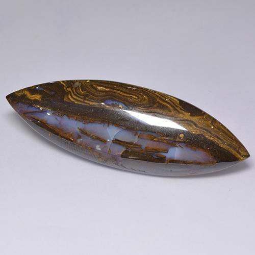 36,92 ctw natürlicher mehrfarbiger Boulder-Opal, Marquise, Lichtundurchlässig